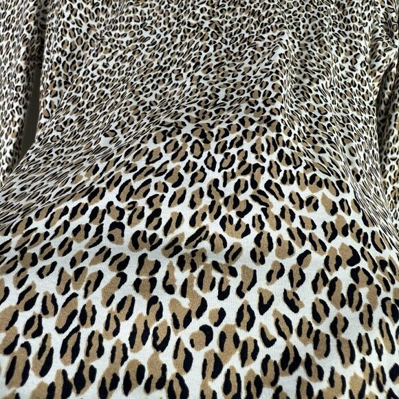 J.McLaughlin Top Catalina Cheetah Print Knit Jersey Crew Neck Top Size Small - Picture 4 of 10